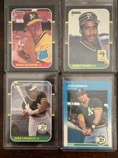 4 Card Lot 1987 Stars Barry Bonds & Mark McGwire R/C, Jose Conseco Excel. Cond.