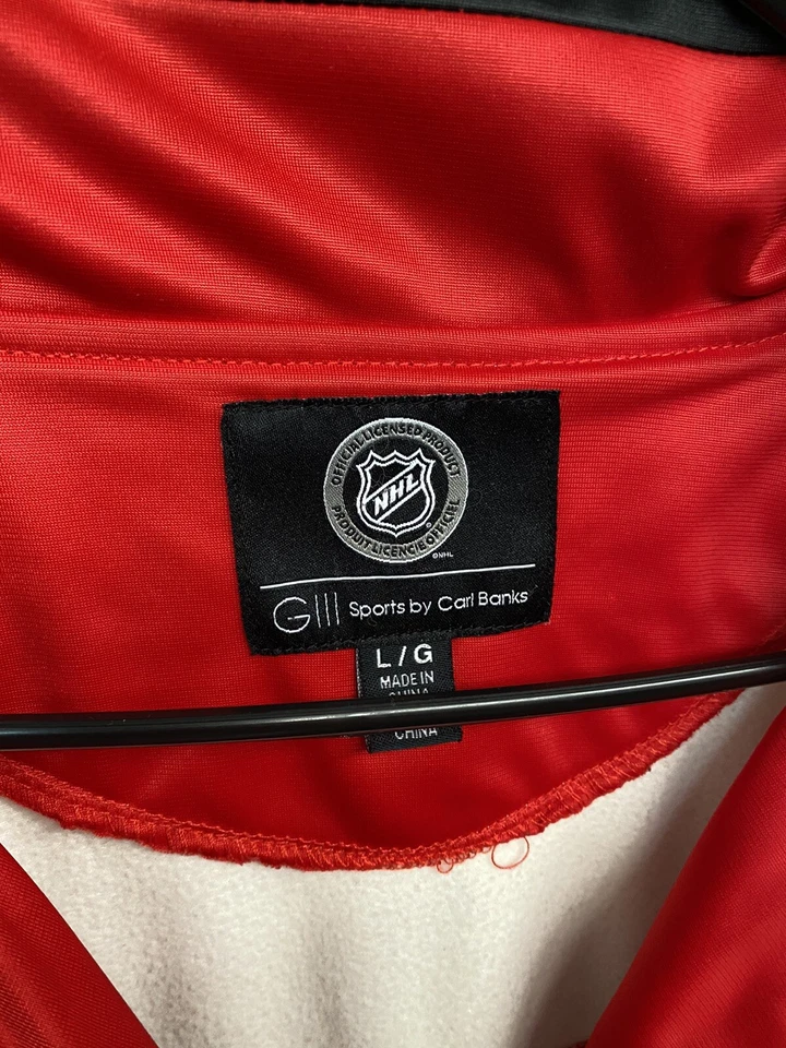 复古 2000 年代底特律红翼 G3 运动 Carl Banks 轨道夹克,尺寸 L — 第 3/4 张图片