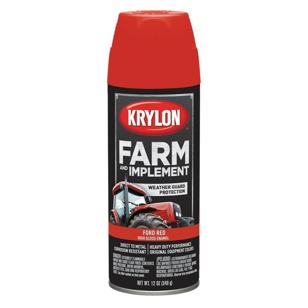 Krylon® Farm & Implement Paint - Ford Red, 12 oz, Made in USA #7201-315