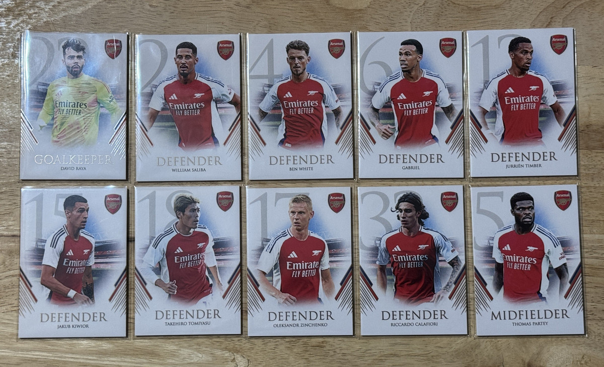 2024-25 Futera Club LIVE Arsenal Complete Set (#d/99) 1-21 2024-25 Futera Club LIVE Arsenal Complete Set (#d/99) 1-21