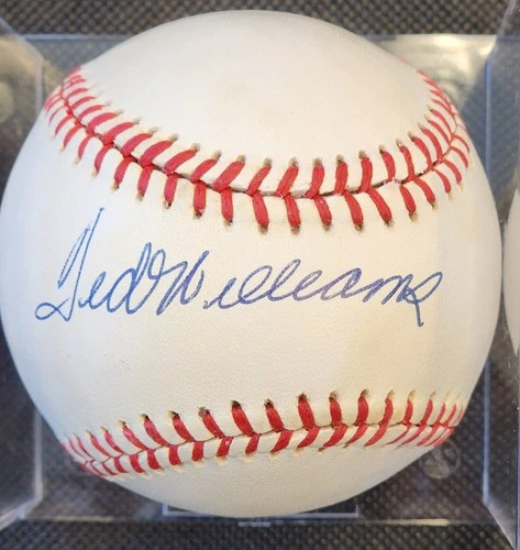 Ted Williams Signed Rawlings AL Ball Baseball Bold Auto LOA JSA With UV Cube