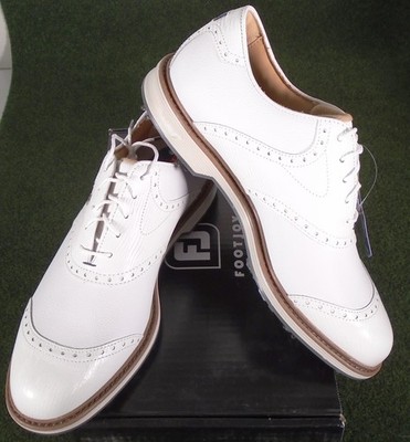 NIB Footjoy DryJoys Premiere Wilcox Spiked Golf Shoes, White