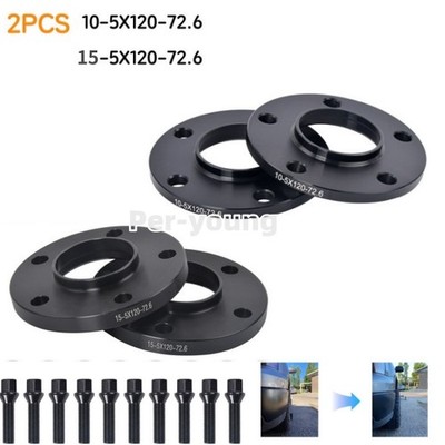 2pcs 10mm/15mm Spurverbreiterung 72.6mm 5x120 inkl Radschrauben Spurplatten DE