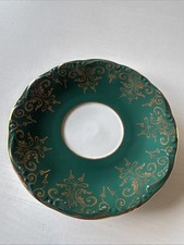 Untertasse Bavaria Gold Gr&uuml;n Handvergoldet