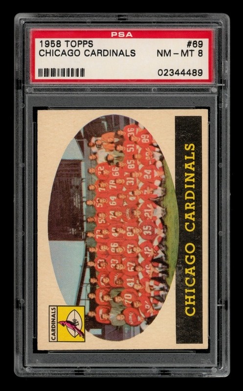 1958 Topps Set-Break # 69 Chicago Cardinals PSA 8 NM-MT