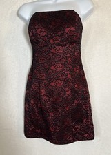 Guess Dress S Mini Lace Overlay Empire Waist Dark Red Gothic Vampire 90s Y2K