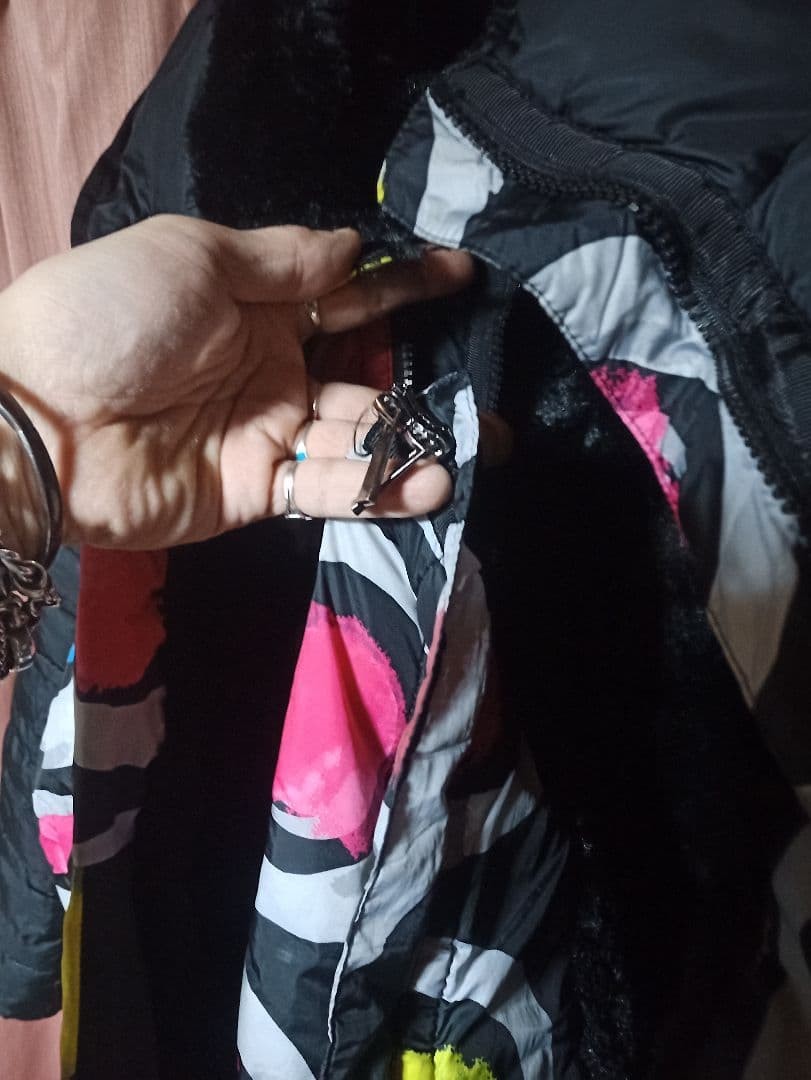 Desigual flashy patterned down jacket coat Y2K - image 6