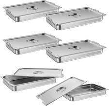6 Pack Full Size Hotel Commercial Catering Pan 2.5 Inch Deep Steam Table Pan