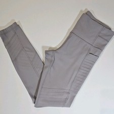 Athleta Delancey Gleam Moto Tight Leggings Womens Size XS Bluff Grey Yoga Pants
