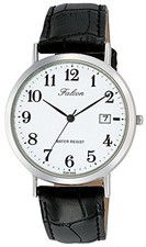 CITIZEN Q Q Watch Analog Waterproof Date Leather Strap Men's White