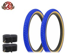 2 ALTA Bicycle Durable Tire 20" x 2.125 Blue/Gum SNAKE SKIN TEXTURED BMX w/Tubes