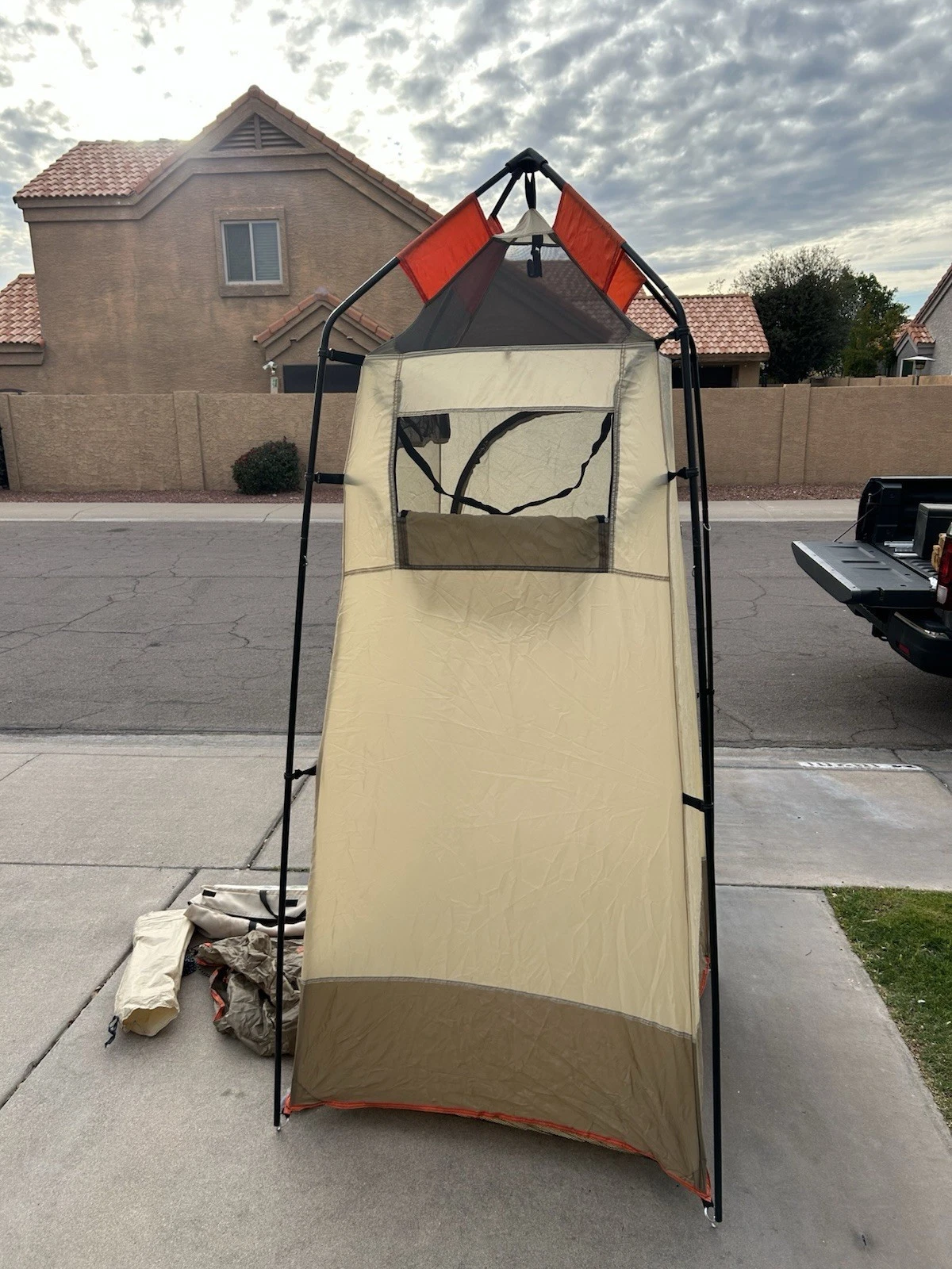 Ozark Trail 1-Person Tan and Brown Camping Shower / Utility Room Tent - Used