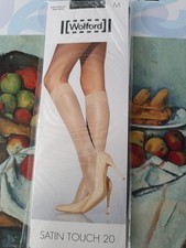 Wolford Satin Touch 20 Knee Highs Nearly Black Medium