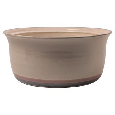Pfaltzgraff Pink Aura 2 Qt 9'' Casserole Bowl Pink Blue Stoneware USA EUC