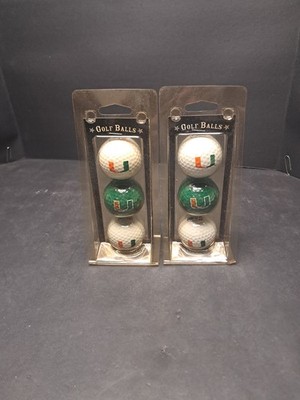   2 Team Golf NCAA Miami Hurricanes Regulation Golf Balls 3-Pack. 