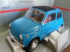 MINICHAMPS 1/18 Fiat 500L 1968 Blue Diecast Model Car Vintage Used