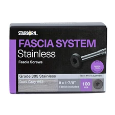 Deckfast Fascia Screws 9 X 1-7/8" Stainless Steel Fascia Screws - 100 Pieces Mat