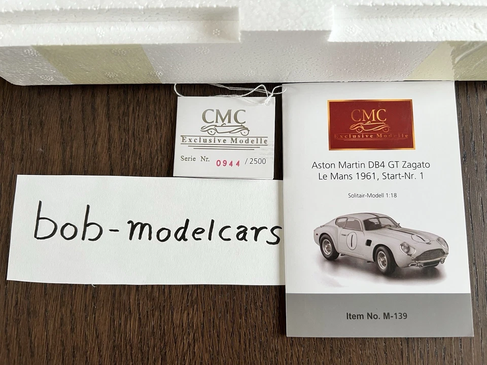 CMC M-139 - 1:18 - Aston Marin DB4 Zagato - Le Mans 1961 - Mint Condition - Immagine 3 di 4