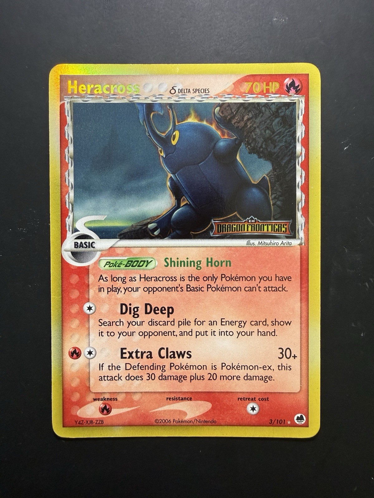 Pokémon Heracross EX Dragon Frontiers Reverse Holo 3/101 English - LP