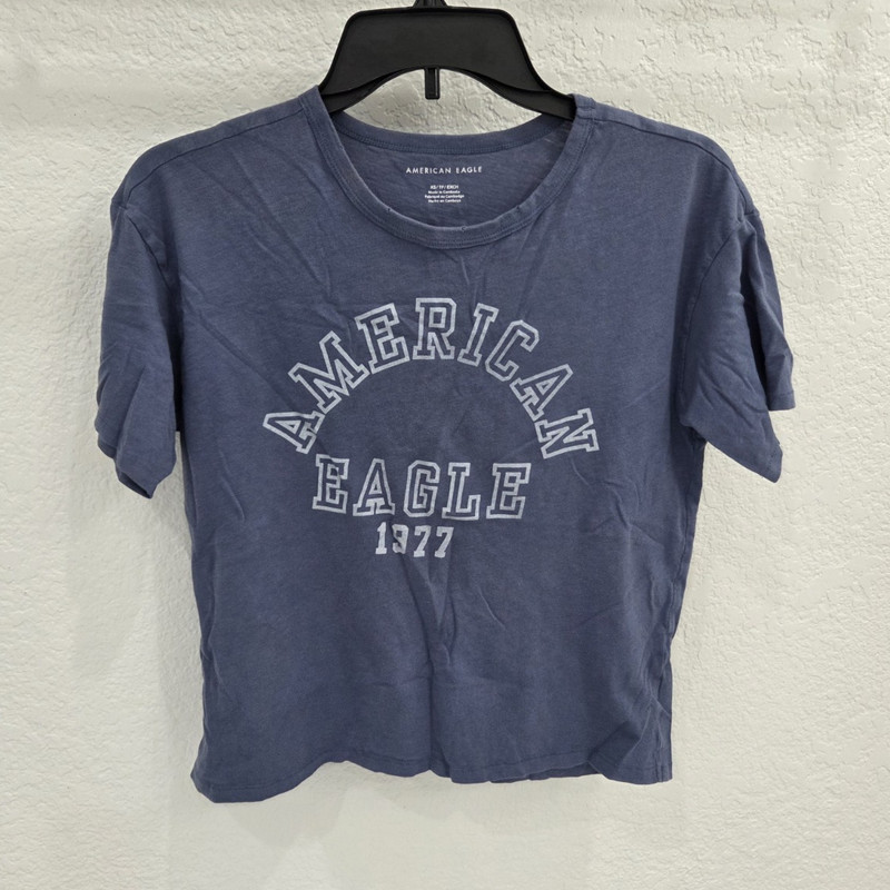 American Eagle Men’s Blue Graphic Logo Crew Neck Short Sleeve Tee XS Cotton