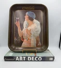 Vintage Coca-Cola Flapper Girl Tin Tray: Retro Coke Kitchen Decor