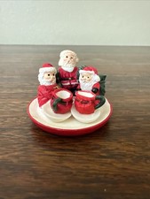 Miniature Christmas Santa Claus Tea Set Vintage Holiday Resin Decor