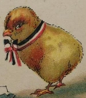 Feldpost Ostern Küken Patriotisch 1. Weltkrieg 1918 Litho geprägt gelaufen AK - Bild 4 von 4
