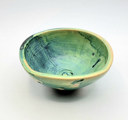 Studio Art Pottery Green Bowl Hand Crafted Drip Glaze Serving Dish 6" READ - Picture 4 of 15