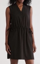CALVIN KLEIN L72828 Women's Black Short V-Neck Dress Size 8