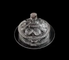 EAPG ADAMS & COMPANY XLCR aka Excelsior Clear Round Glass Butter Dish & Lid 1891