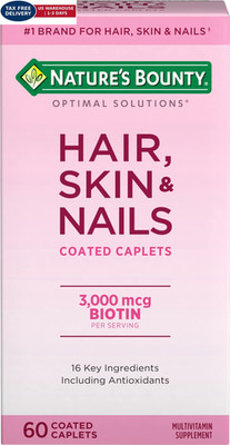 Nature's Bounty Optimal Solutions Hair, Skin 60 Count (Pack of 1), Multicolor