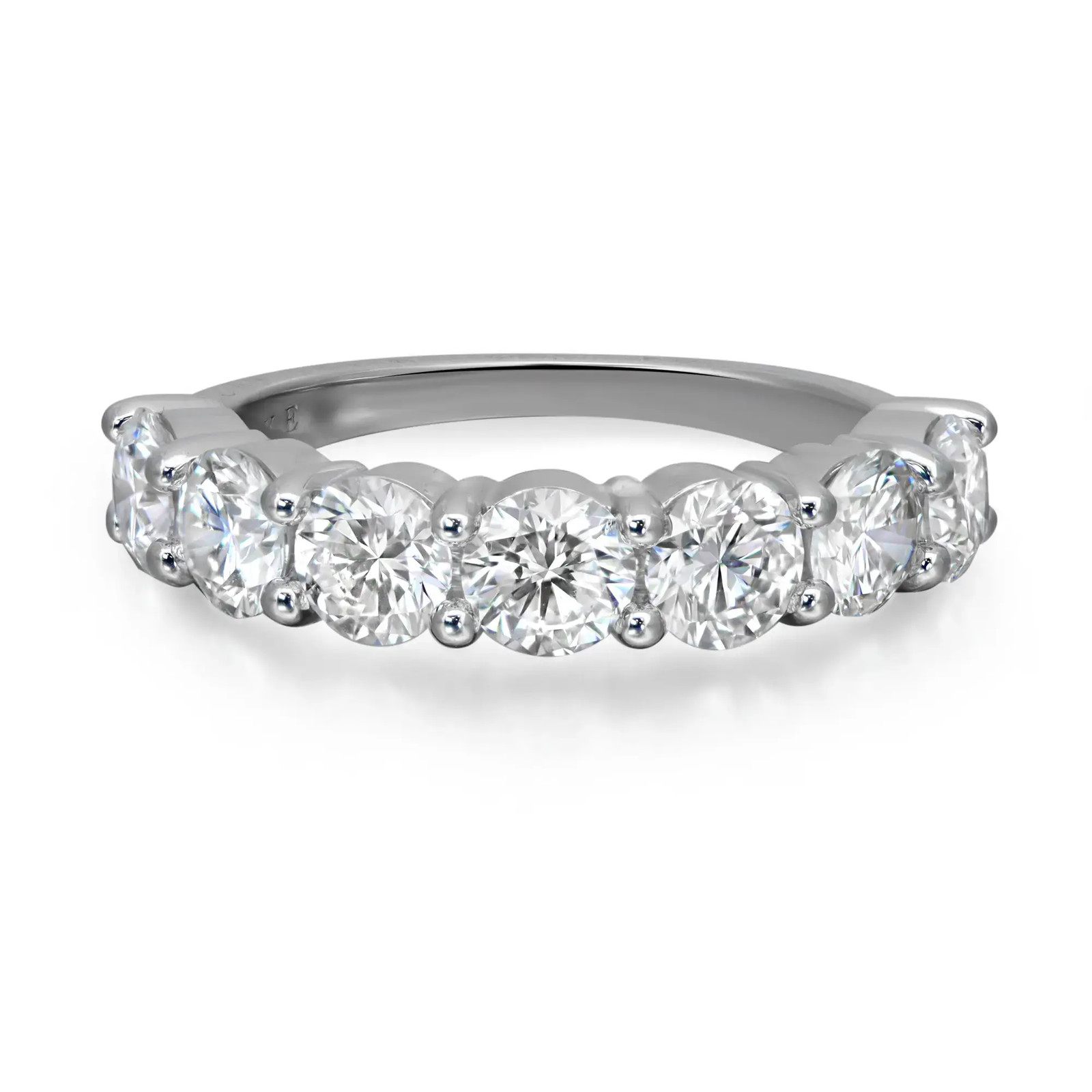 Round Cut Lab Grown Diamond Half Eternity Band Ring 14K White Gold 0.97Ctw SZ6.5