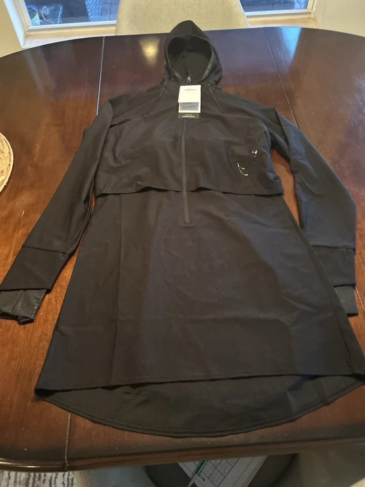 Vestido túnica Nike Swim Victory Luxe $240 preto modesto capa tamanho M - Imagem 2 de 4