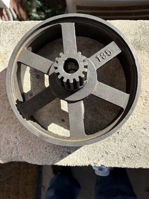 Antique 8'' Cast Iron Flat Belt Farm Pulley Wheel 2 1/3 Steampunk Industrial