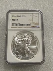 2014 SILVER EAGLE NGC MS 69 ~~ BROWN LABEL  ~~ NO SPOTS ~~ PRISTINE   (056)