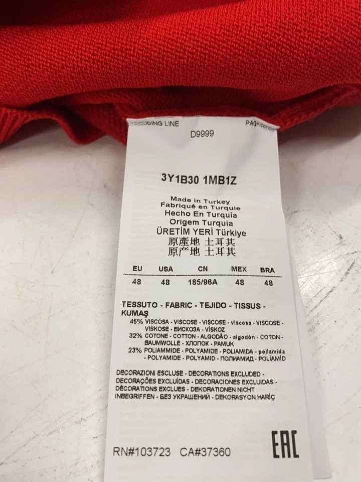 CÁRDIGAN EMPORIO ARMANI (GRUESO) 48 -- ROJO LISO 3Y1B30 1MB1Z Usado Foto 4 de 4