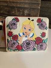 Cartera Loungefly Disney Alicia en el País de las Maravillas Cambio de Color Rosas Cremallera Alrededor Nueva