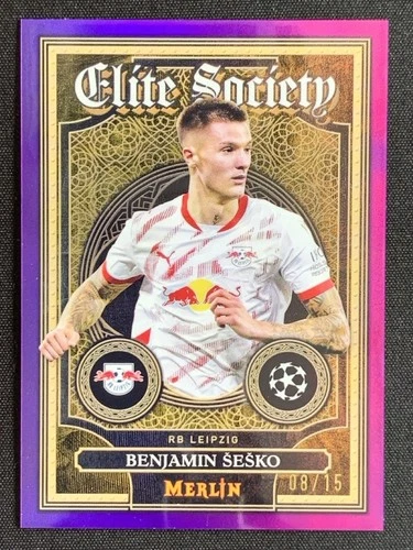 Benjamin Sesko 2024-25 Topps Merlin UCC Elite Society Purple Refractor /15 ES-14