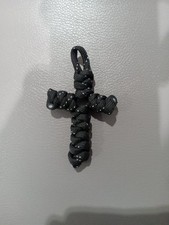 Handmade Cross Black 550 Paracord Key Chain Hanger High Quality Made in USA