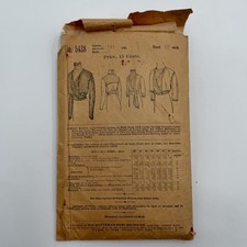 Antique Butterick Ladies Waist Top Sewing Pattern Complete No 5428 Stable Paper
