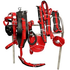 Rot Schwarz Nylon Fahrgeschirr Einspänner mit Stern Nieten