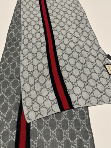Gucci 100% Wool Scarf/ Muffler Stole GG Supreme web Made In Italy - Picture 4 of 5