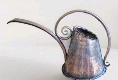 Vintage Gregorian Hammered Solid Copper Ornate Watering Can Garden Decor 