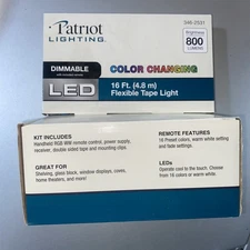 NEW Patriot Lighting Flexible Tape Light LED Color Changing 16' 800 Lumen Dimmer