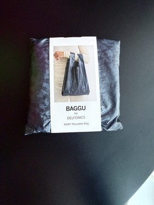 BAGGU Dark Blue Metallic Baggu Baby Reuseable Bag Japan Exclusive NWT Delfonics