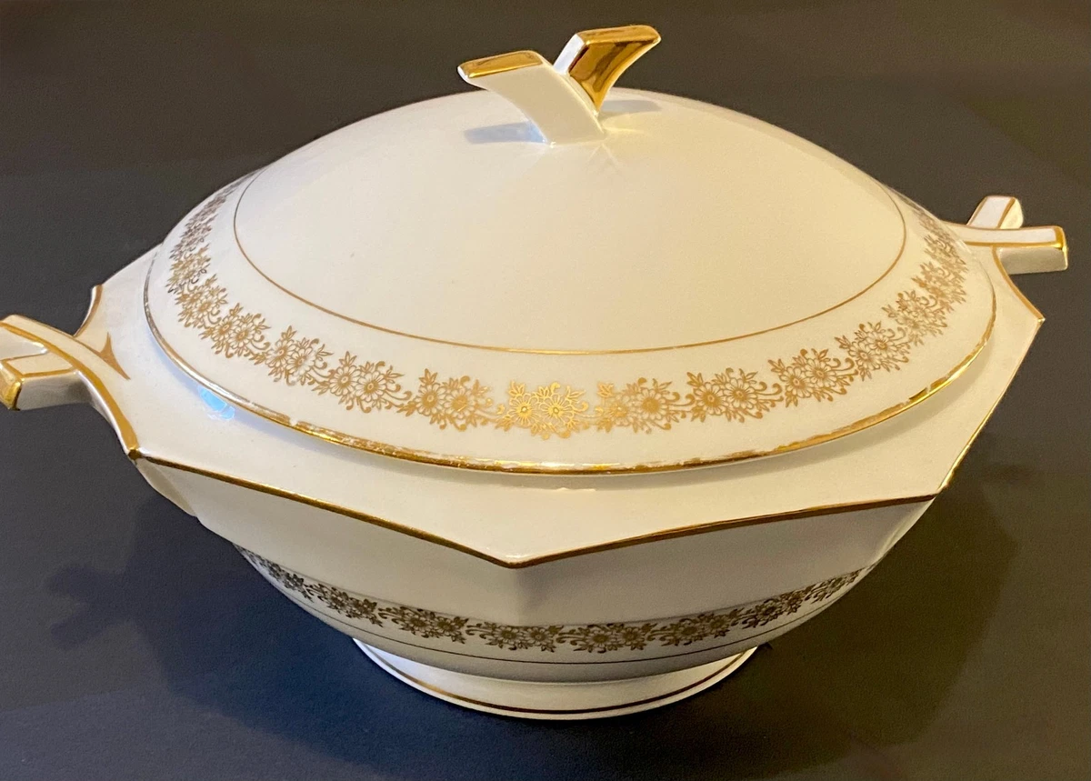 Soupière Vintage Italienne Avec Plateau - Céramique à Fleurs Relief Années 60