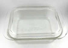 Vintage PYREX Corning Clear Glass Refrigerator Dish 603-B 1.2L With 603-C Lid