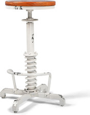 Sgabello da bar regolabile steampunk vintage - design industriale metallo e legno