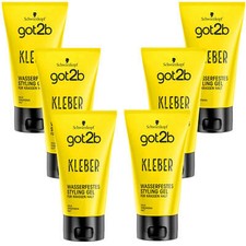 6x 150ml Schwarzkopf Got2b Glue Waterproof Styling Gel for Extreme Hold