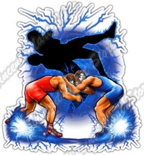 Wrestle Wrestling Wrestler Sport Fight Car Bumper Vinyl Sticker Decal 4"X5"